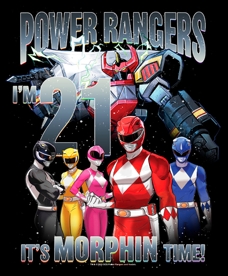 Men's Power Rangers Birthday 21 Morphin Time T-Shirt