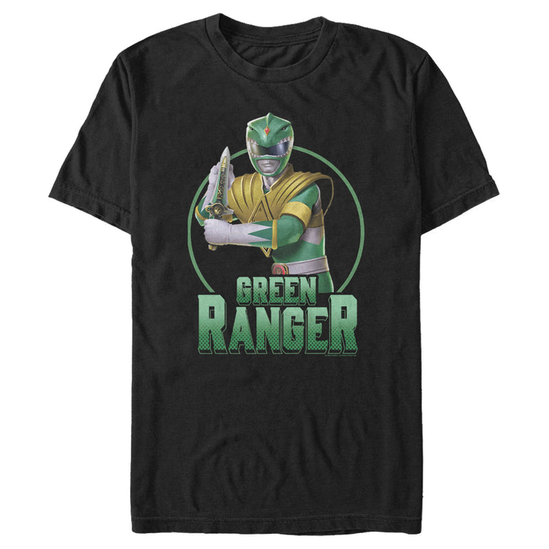 Men's Power Rangers Green Ranger Circle Portrait T-Shirt