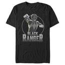 Men's Power Rangers Black Ranger Circle Portrait T-Shirt