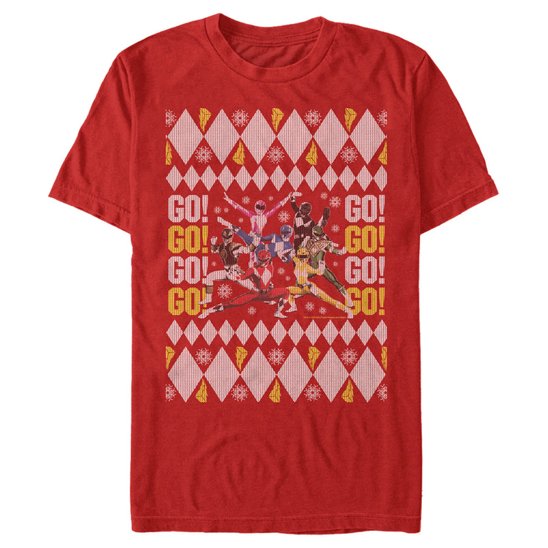 Men's Power Rangers Ugly Christmas Go Go Rangers T-Shirt