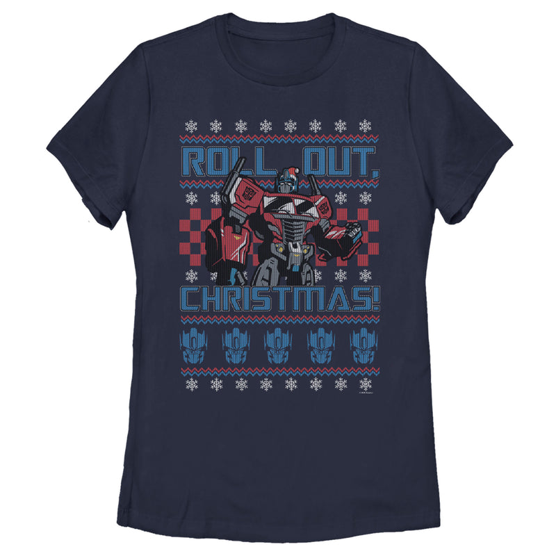 Women's Transformers Optimus Prime Roll Out Ugly Xmas T-Shirt