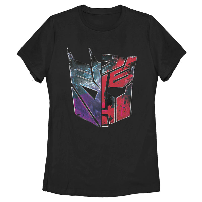 Women's Transformers Split Bot Logo T-Shirt