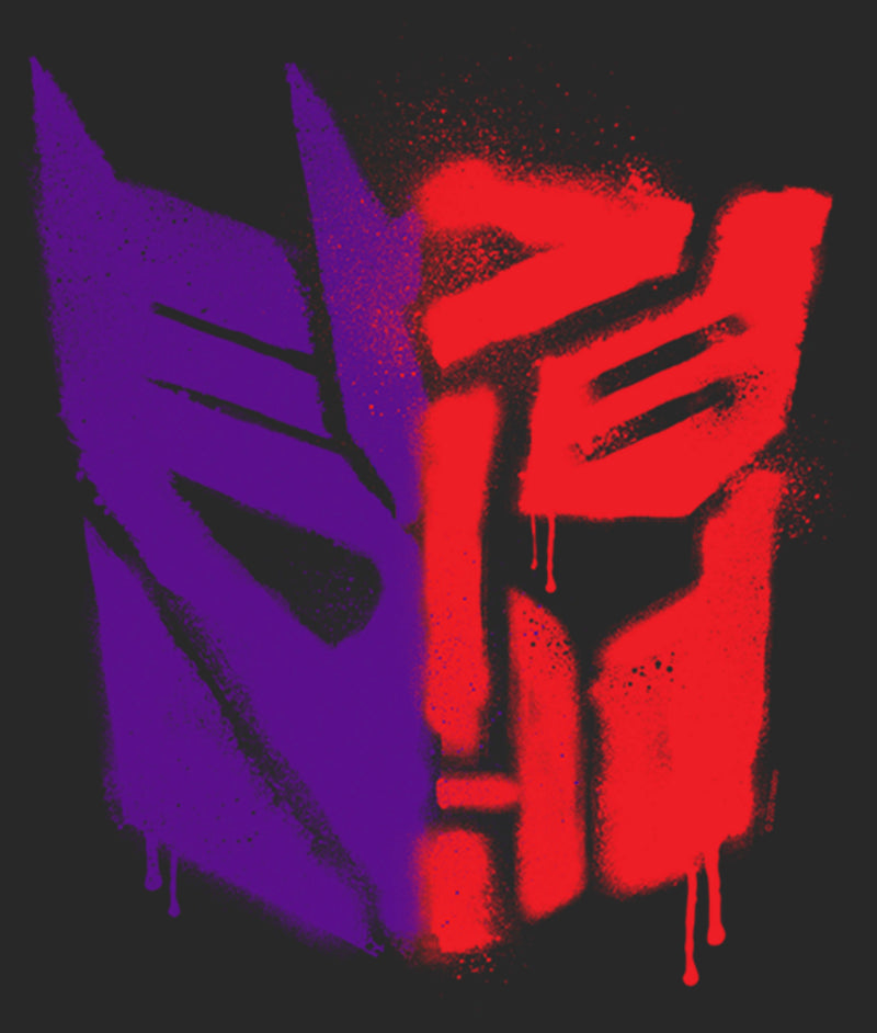 Women's Transformers Split Bot Graffiti Logo T-Shirt
