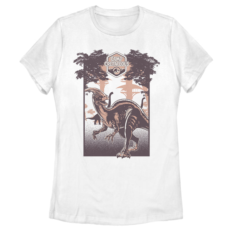 Women's Jurassic World: Camp Cretaceous Dinosaur Travel Poster T-Shirt