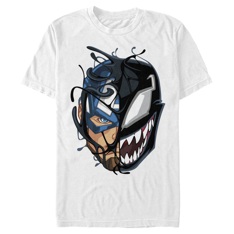 Men's Marvel Captain America Venom Mask Symbol T-Shirt
