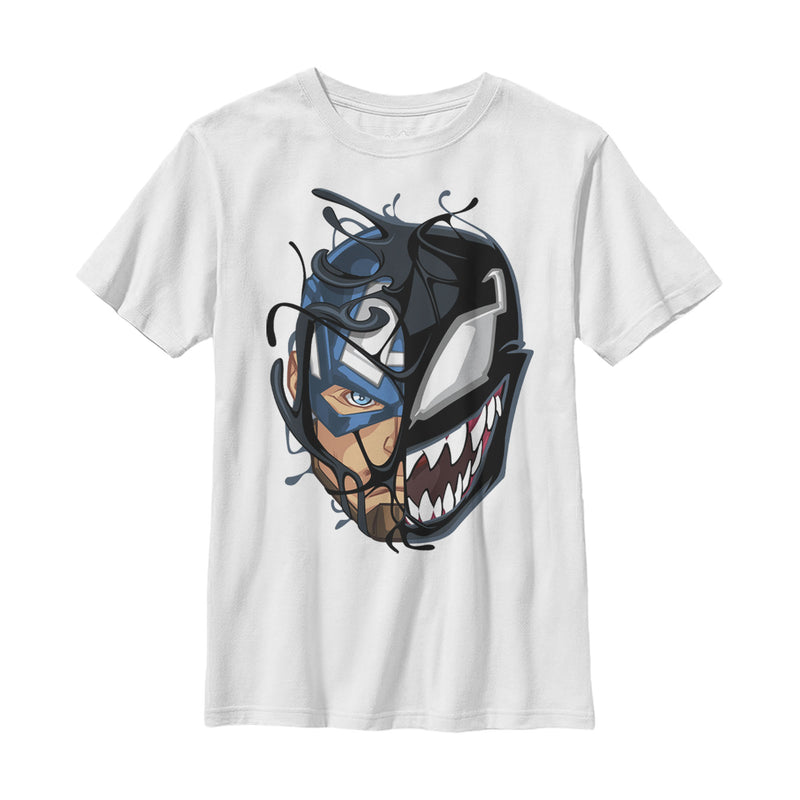Boy's Marvel Captain America Venom Mask Symbol T-Shirt