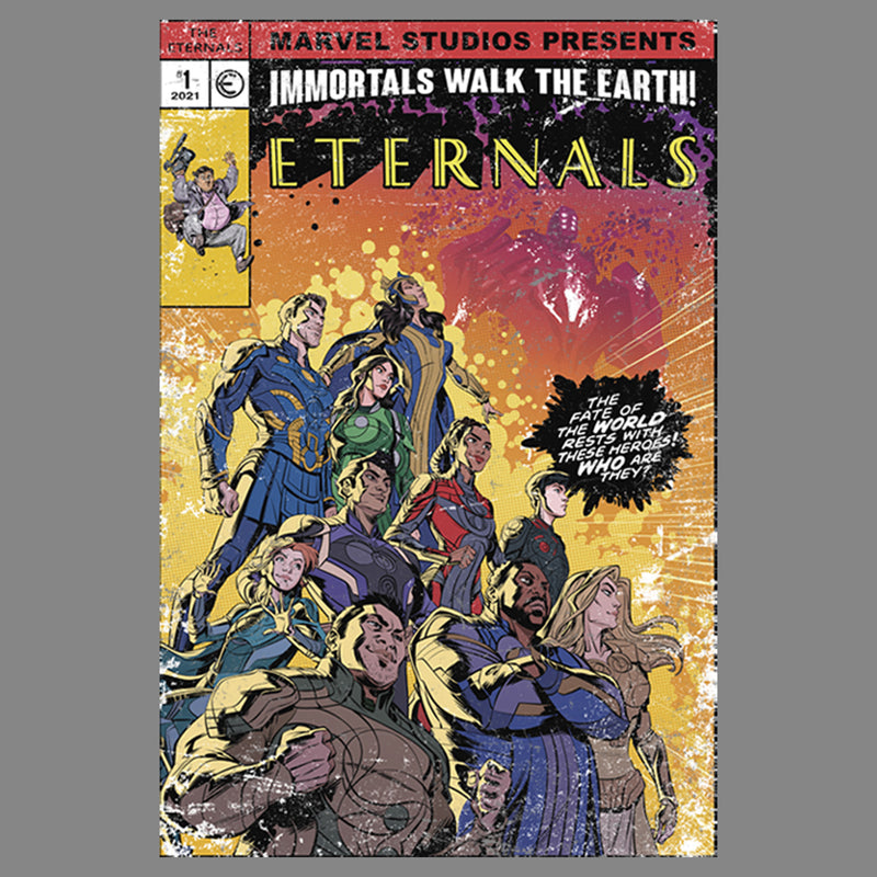 Boy's Marvel Eternals Retro Group Comic Book Cover Performance Tee