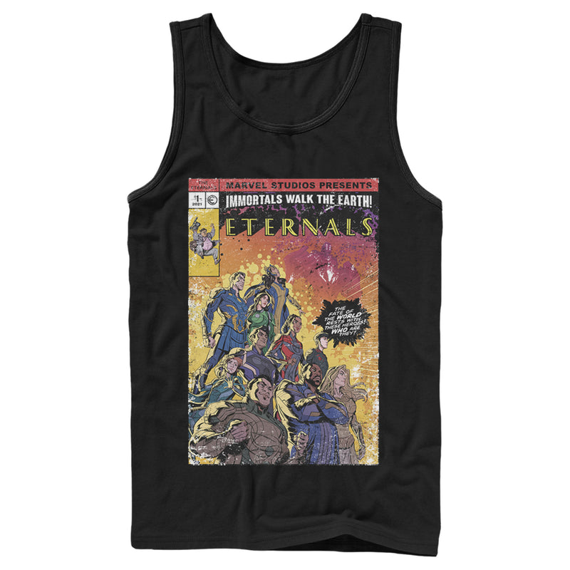 Men's Marvel Eternals Retro Group Comic Book Cover Tank Top