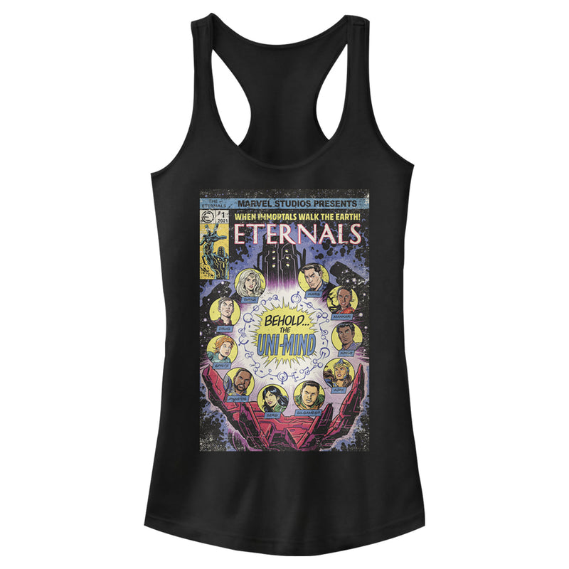 Junior's Marvel Eternals Retro Comic Book Cover Racerback Tank Top