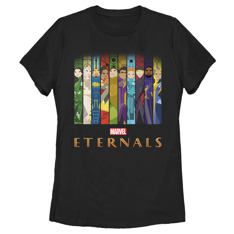 Women's Marvel Eternals Animated Vertical Boxes Poster T-Shirt