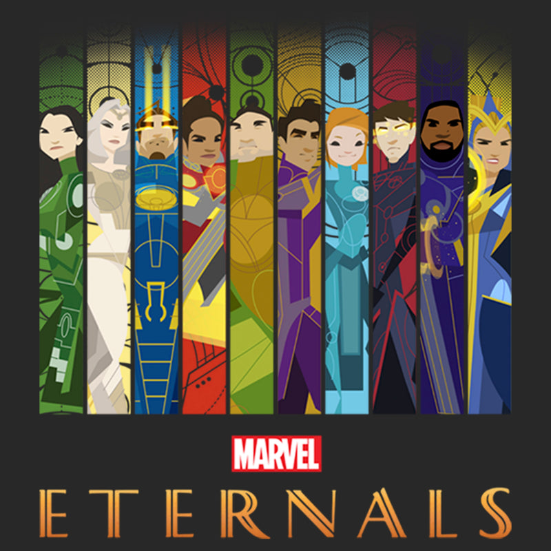 Women's Marvel Eternals Animated Vertical Boxes Poster T-Shirt