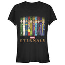 Junior's Marvel Eternals Animated Vertical Boxes Poster T-Shirt