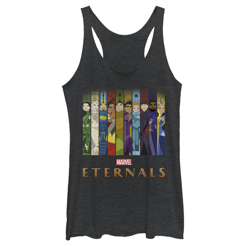 Women's Marvel Eternals Animated Vertical Boxes Poster Racerback Tank Top