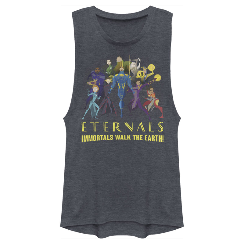 Junior's Marvel Eternals Immortals Walk the Earth Festival Muscle Tee