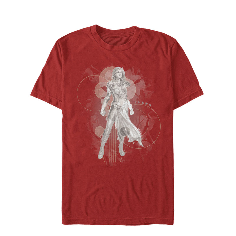 Marvel Men's Eternals Thena Circles  T-Shirt  Red  L