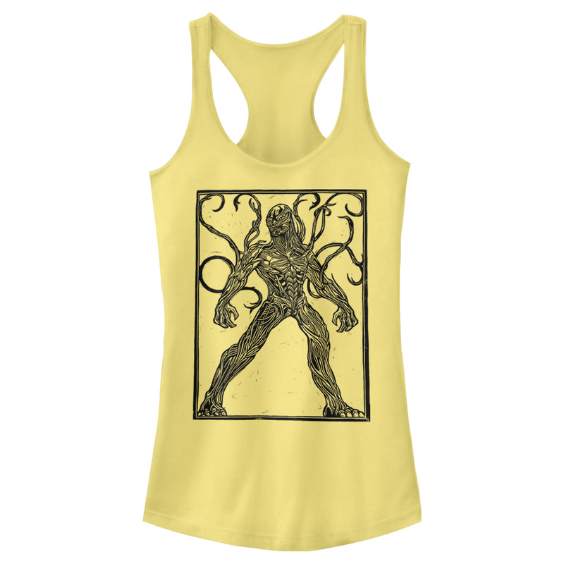 Junior's Marvel Eternals Kro Woodcut Racerback Tank Top