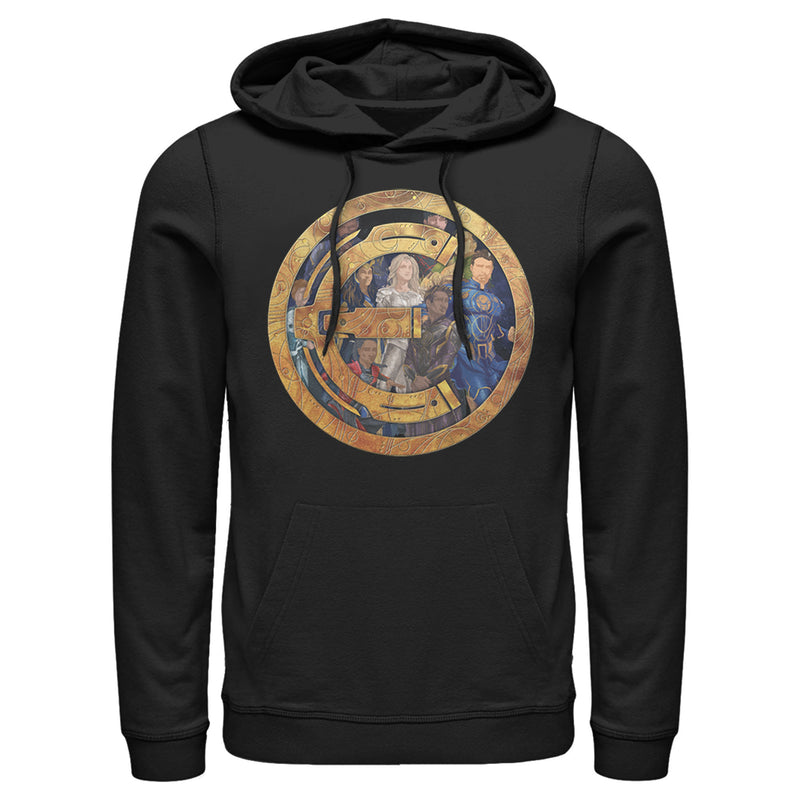 Men's Marvel Eternals Group Gold Badge Pull Over Hoodie