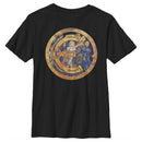 Boy's Marvel Eternals Group Gold Badge T-Shirt