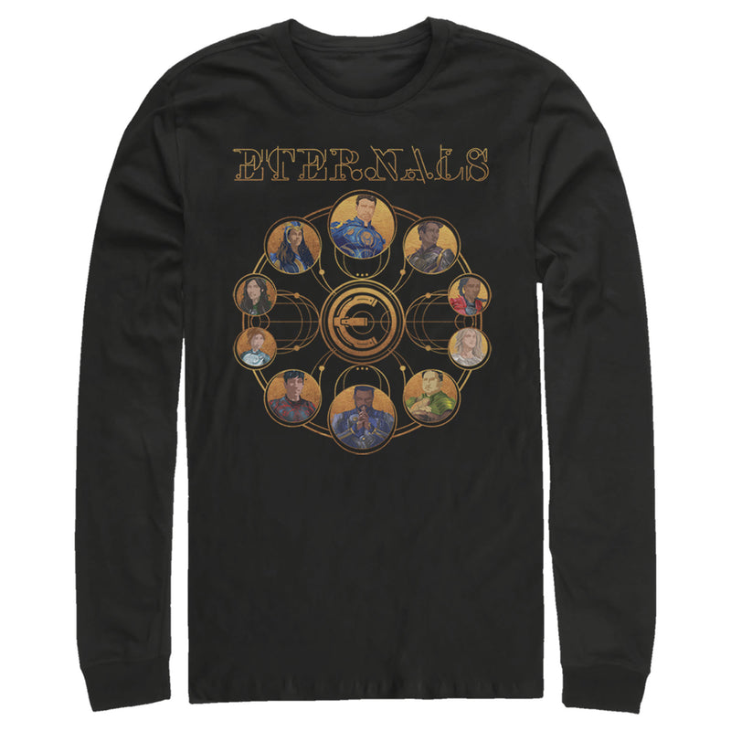 Men's Marvel Eternals Circular Gold Long Sleeve Shirt