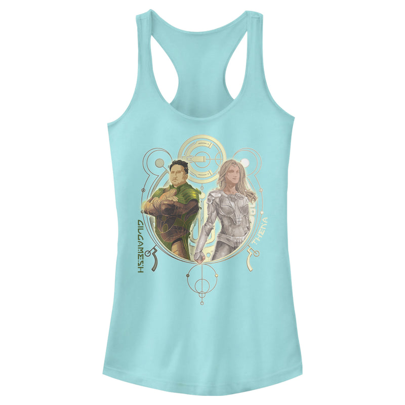 Junior's Marvel Eternals Gilgamesh and Thena Duo Racerback Tank Top