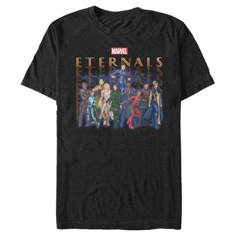 Men's Marvel Eternals Group Repeating T-Shirt