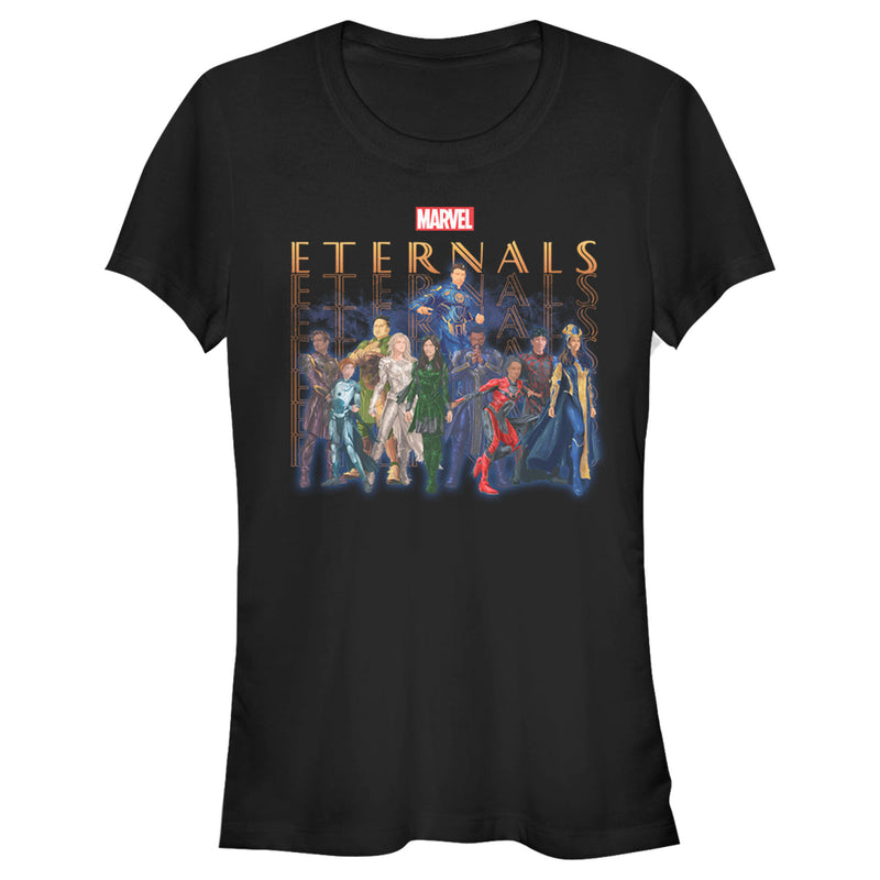 Junior's Marvel Eternals Group Repeating T-Shirt