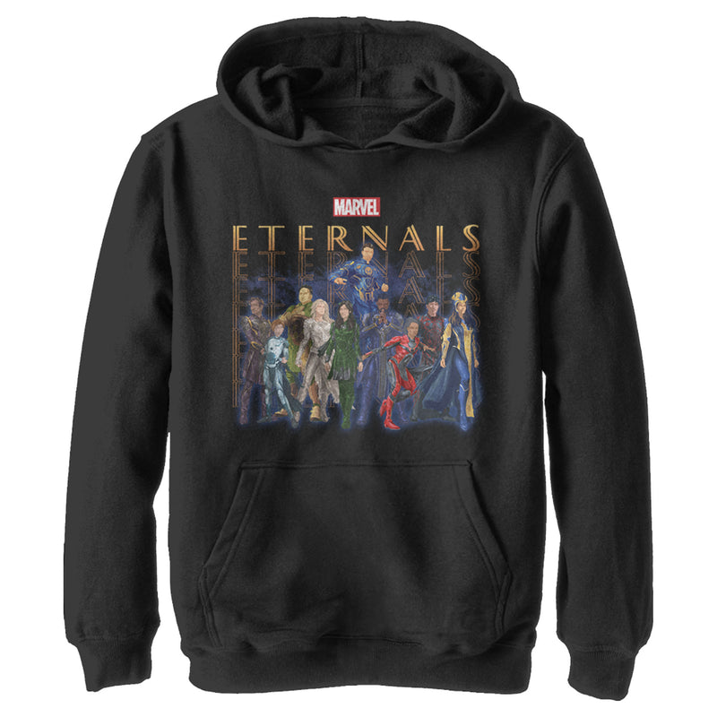 Boy's Marvel Eternals Group Repeating Pull Over Hoodie