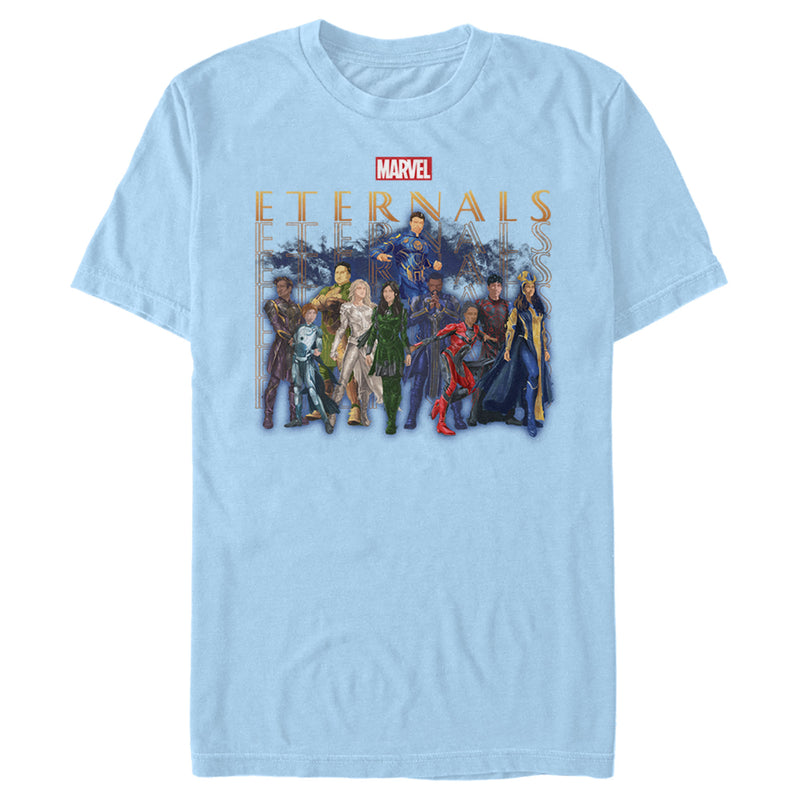 Men's Marvel Eternals Group Repeating T-Shirt