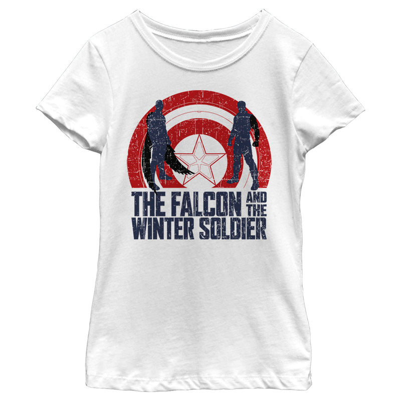 Girl's Marvel The Falcon and the Winter Soldier Silhouette Logo T-Shirt