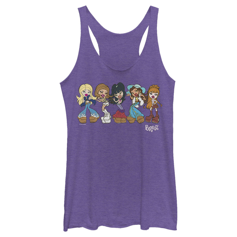 Women's Bratz Groovy Fashion Racerback Tank Top