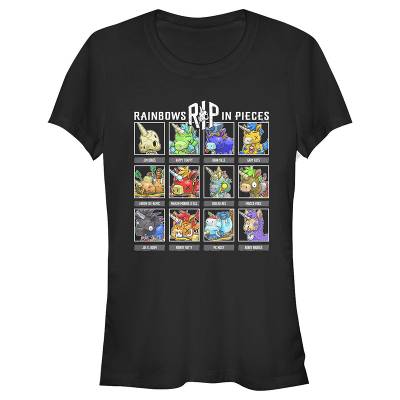 Junior's R.I.P. Rainbows in Pieces Unicorn Bingo T-Shirt