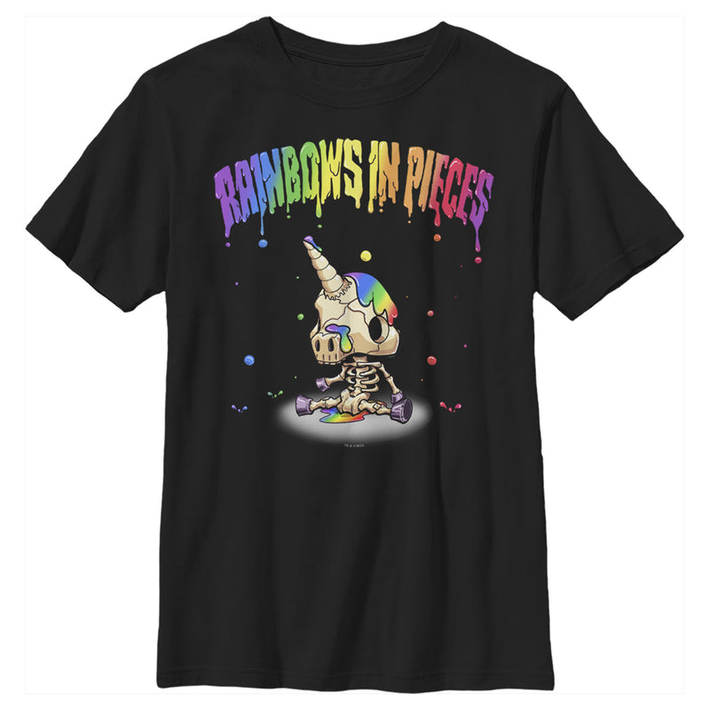 Boy's R.I.P. Rainbows in Pieces Jim Bones Logo Splatter T-Shirt