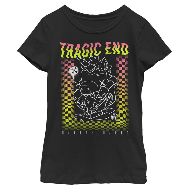 Girl's R.I.P. Rainbows in Pieces Retro Happy Trappy Tragic End T-Shirt