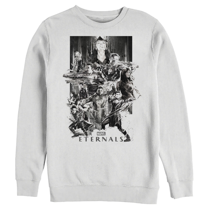 Men's Marvel Eternals Greyscale Poster Sweatshirt