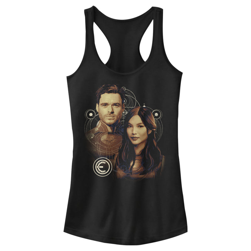 Junior's Marvel Eternals Sersi and Ikaris Racerback Tank Top