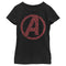 Girl's Marvel Avengers Valentine's Small Hearts Logo T-Shirt