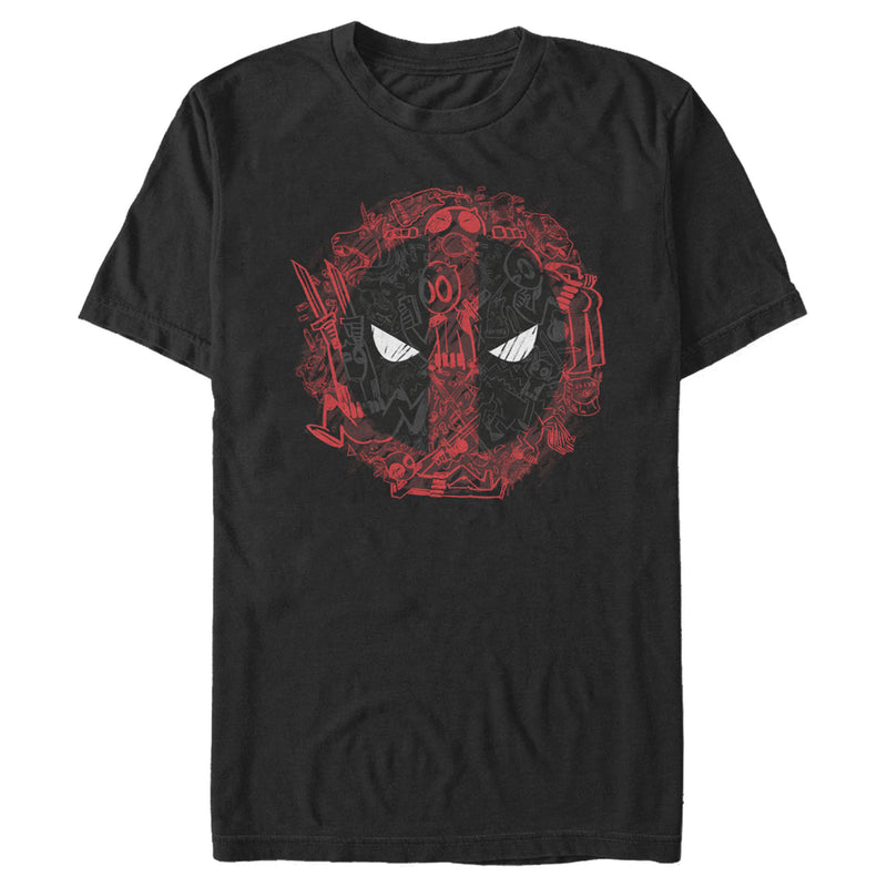 Men's Marvel Deadpool Cartoon Icon Logo T-Shirt