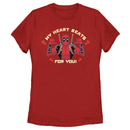 Women's Marvel Deadpool My Heart Beats For You T-Shirt