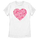 Women's Marvel Universe Logo Heart Icons T-Shirt