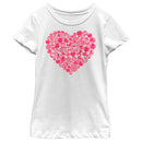 Girl's Marvel Universe Logo Heart Icons T-Shirt