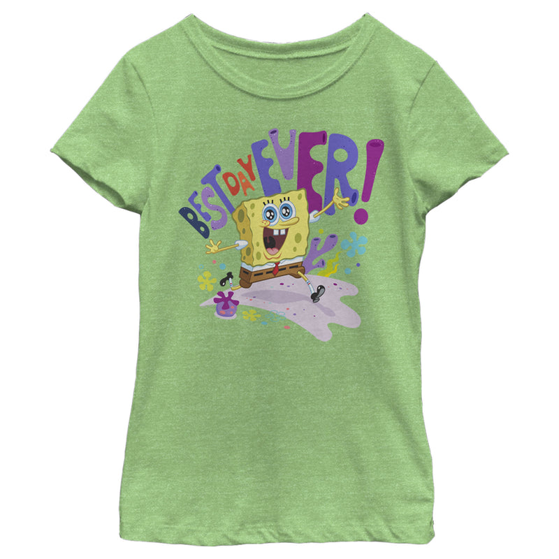 Girl's SpongeBob SquarePants Sponge on the Run Best Day Ever T-Shirt