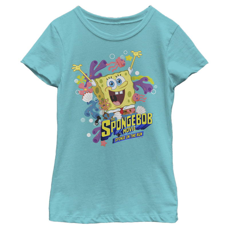 Girl's SpongeBob SquarePants Sponge on the Run Ocean Celebration T-Shirt