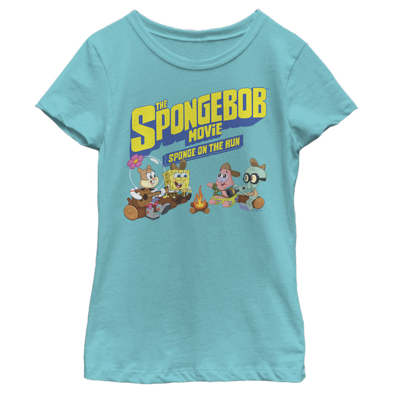 Girl's SpongeBob SquarePants Sponge on the Run Camp Coral Campfire T-Shirt