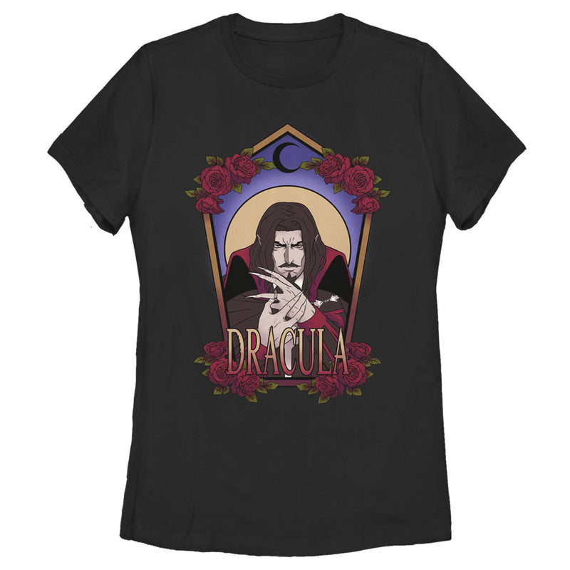Women's Castlevania Dracula Rose Frame T-Shirt
