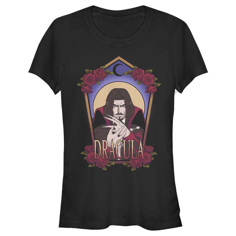 Junior's Castlevania Dracula Rose Frame T-Shirt