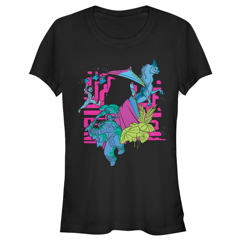 Junior's Raya and the Last Dragon Colorful Characters in Action T-Shirt