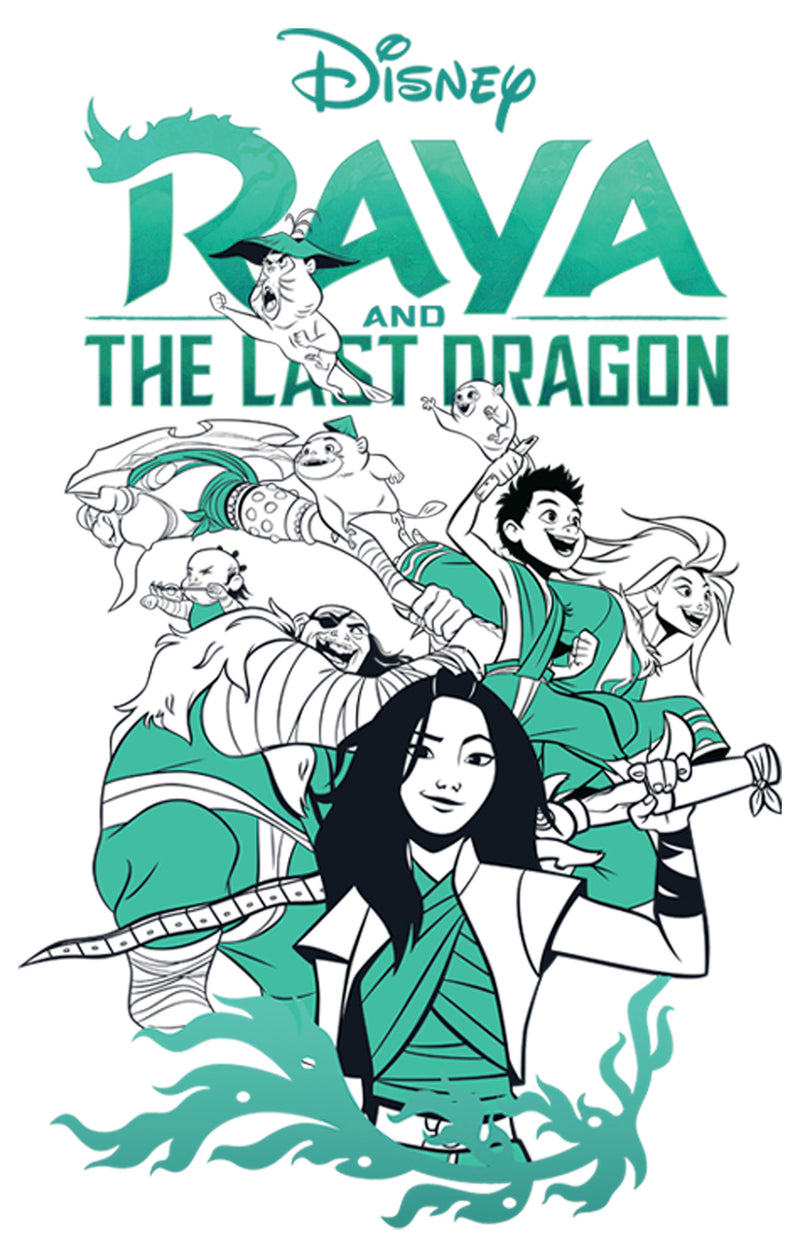 Junior's Raya and the Last Dragon Characters in Action T-Shirt