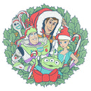 Junior's Toy Story Christmas Wreath Characters T-Shirt