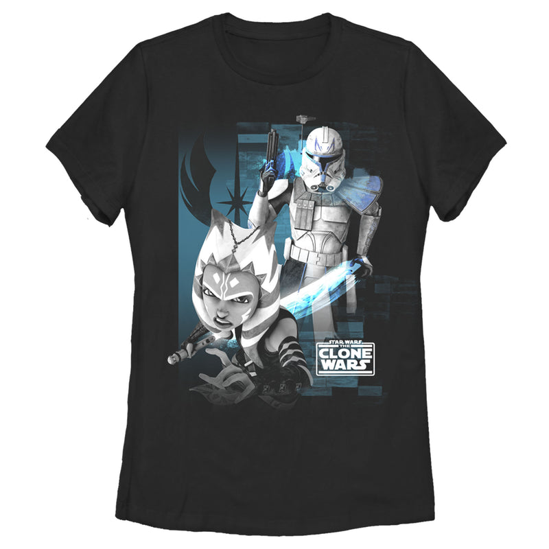 Women's Star Wars: The Clone Wars Ahsoka Grayscale Glow T-Shirt