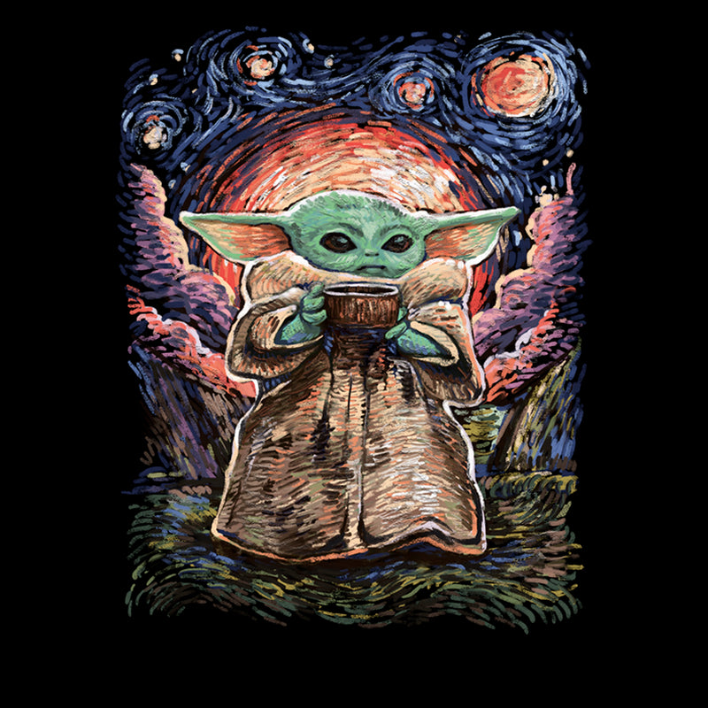 Junior's Star Wars: The Mandalorian The Child Starry Night T-Shirt